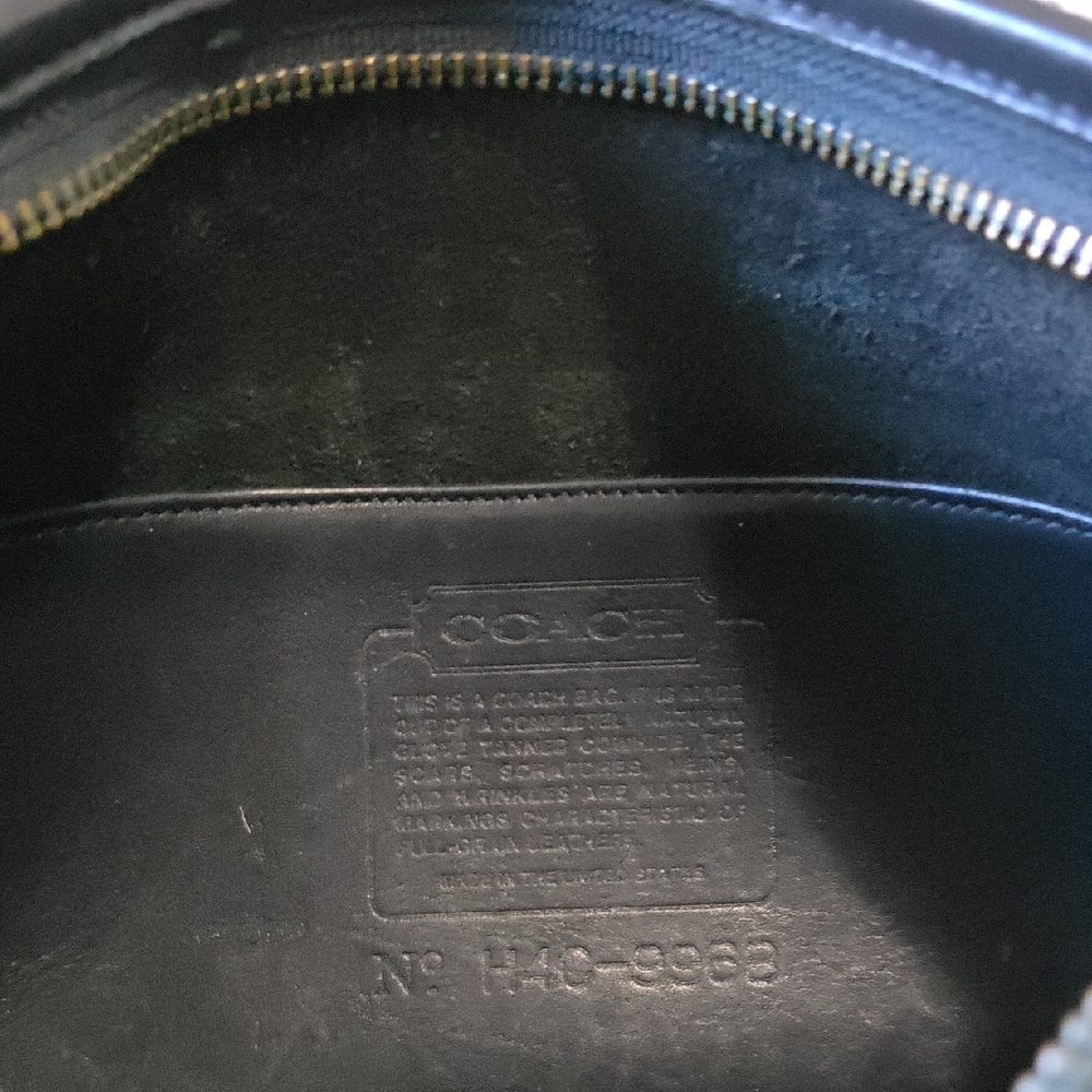 Coach Black Leather Zip-Top Bag - Picture 3 of 6